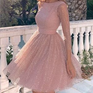 NWT Womens light pink sparkle homecoming dress sizes Small and Medium